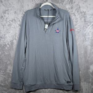 TravisMathew Newport 1/4 Zip Pullover Gray Large Budweiser Nationals NWT